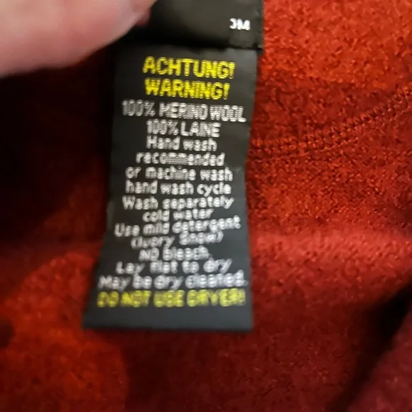 Kuhl Men's Red and Black Half-Zip Sweater, 100% Merino Wool - Picture 3 of 5